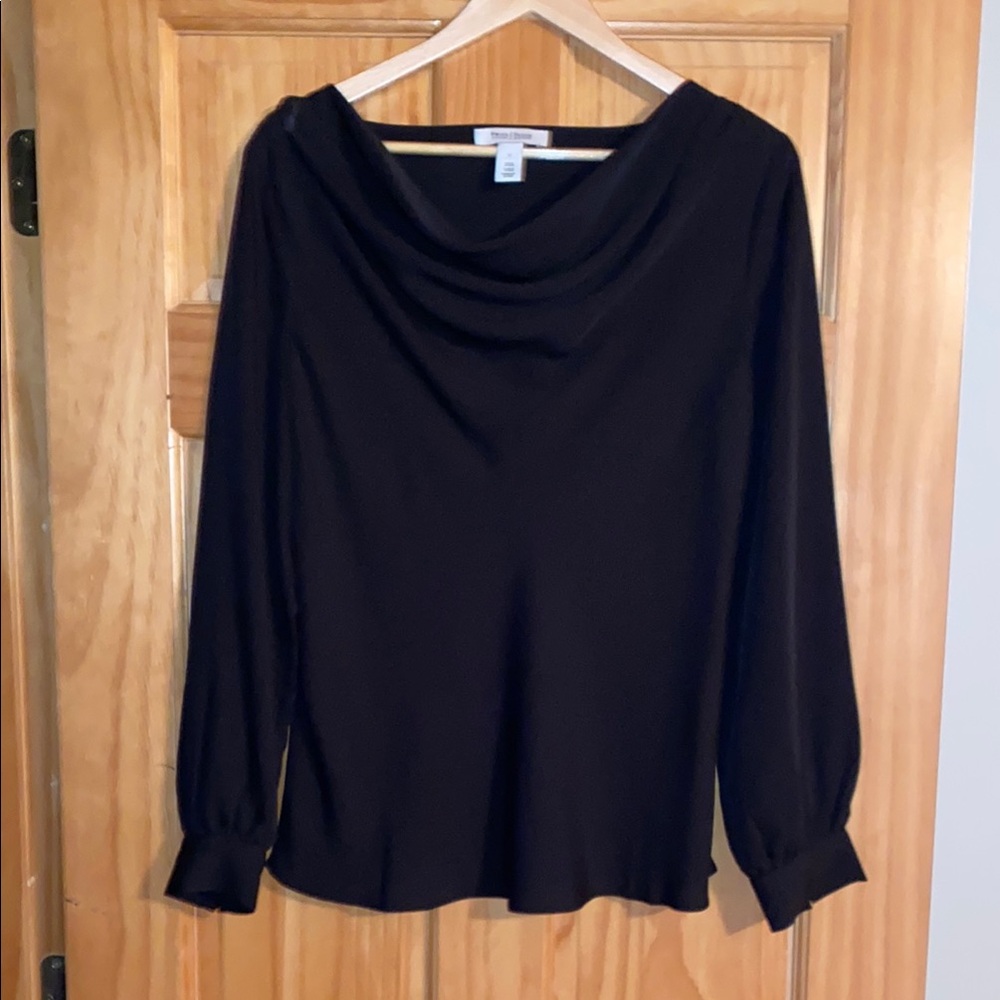 White House Black Market, Black Cowl Neck Blouse
